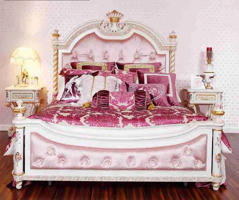 Luxury pink bed for girls