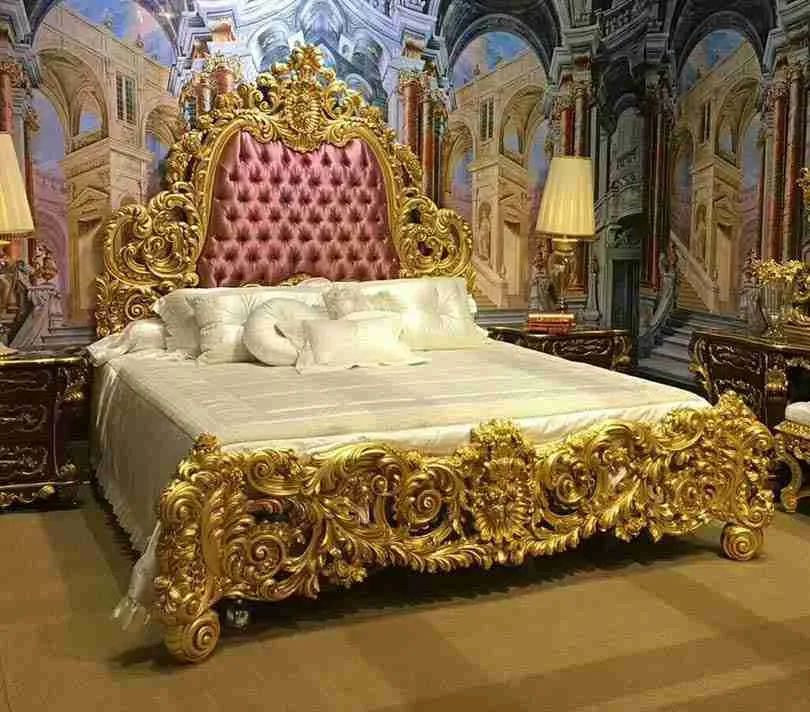 Luxury pink bed frame queen size