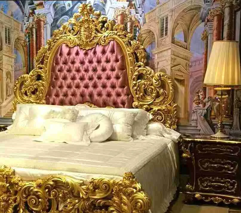 Grand Baroque-Style Gilded Bedroom Suite material texture – Beds design