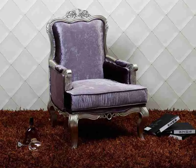 Luxury puple single sofa chair