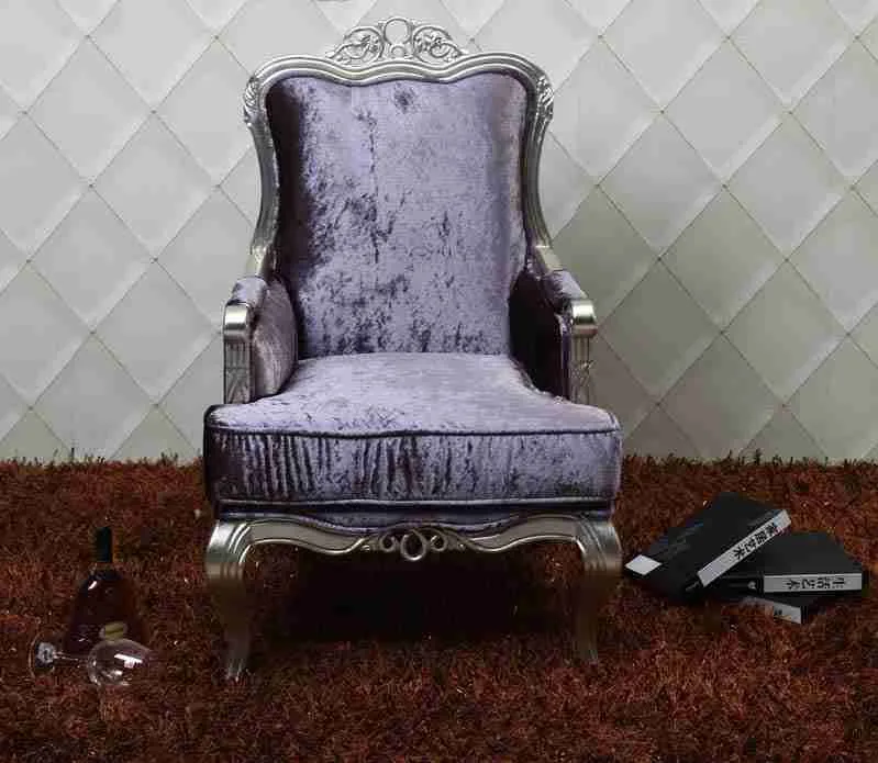 Luxury puple single sofa chair detail view – Sofas & Couchs design