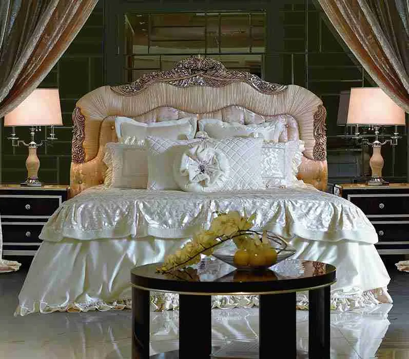 Luxury queen bed frames for villa