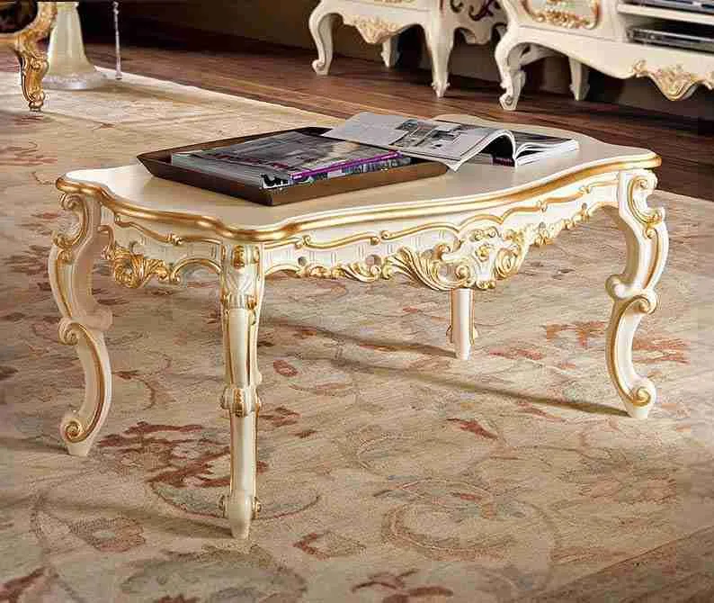 Luxury rectangle wood coffee table
