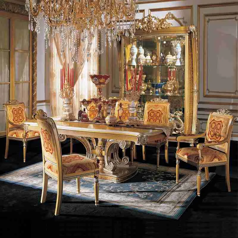 Luxury rectangular dining table set