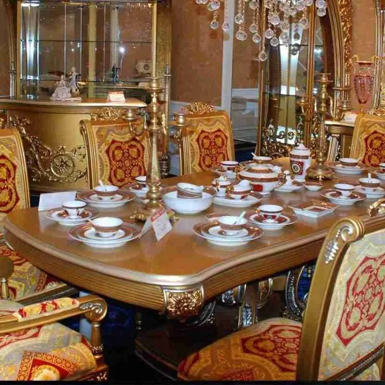 Luxury rectangular dining table set - Image 4