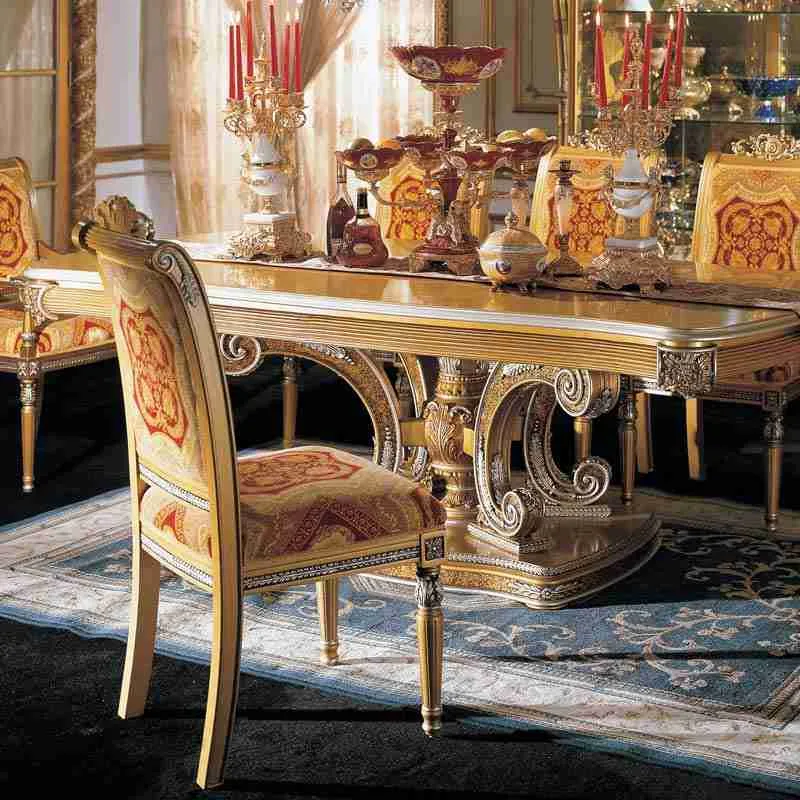 Luxury rectangular dining table set material texture – Dining tables design
