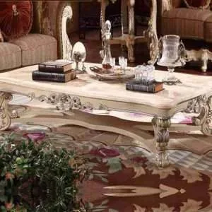 Luxury rectangular marble coffee table