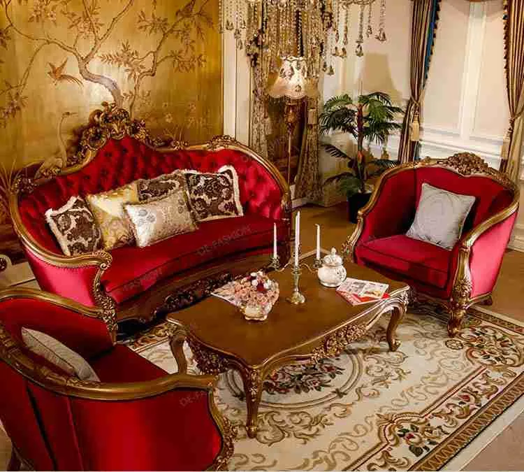 Luxury red couch living room design - Image 4