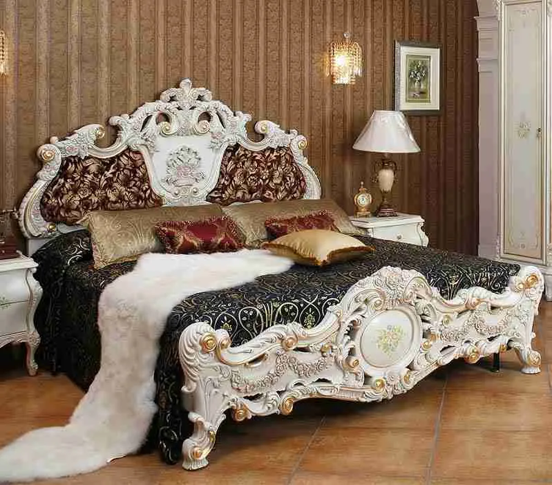 Luxury rococo bed frame detail view – Beds design
