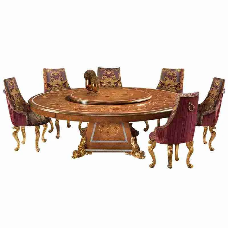 Floral Marquetry Round Dining Table craftsmanship close-up – Dining tables design