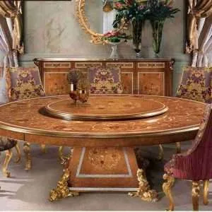 Luxury round dining table set for 8