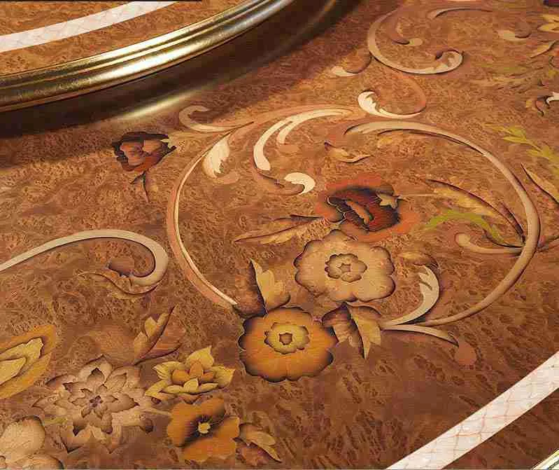 Floral Marquetry Round Dining Table material texture – Dining tables design