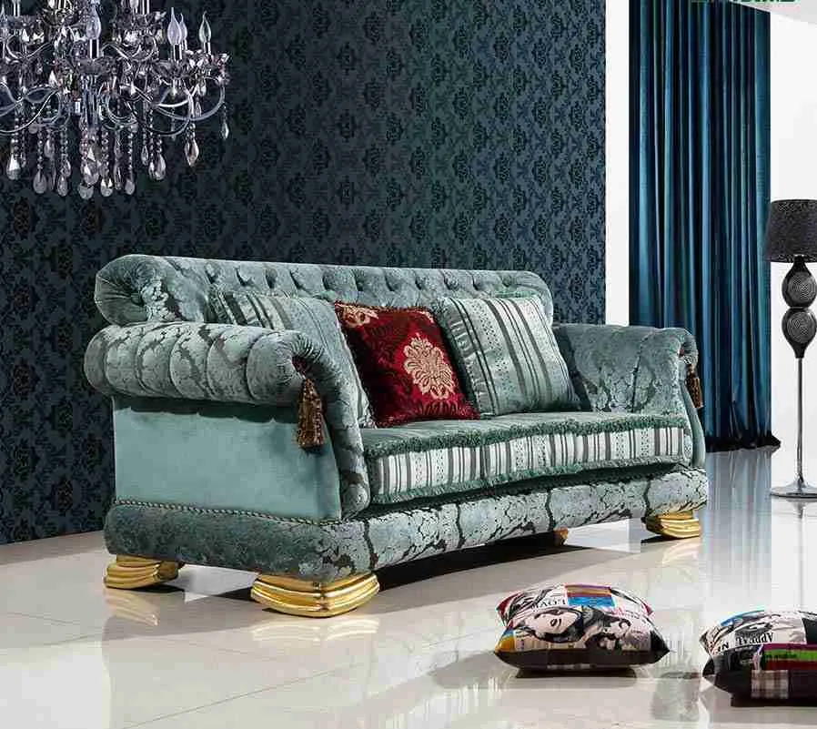Luxury royal blue sofa set