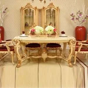 Luxury solid wood dining table and chairs