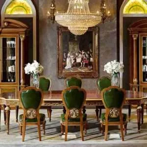 Custom Rectangular Solid Wood Dining Table Set for 8