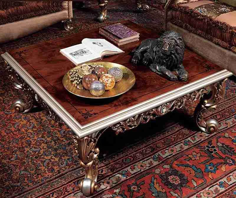 Luxury solid wood square coffee table