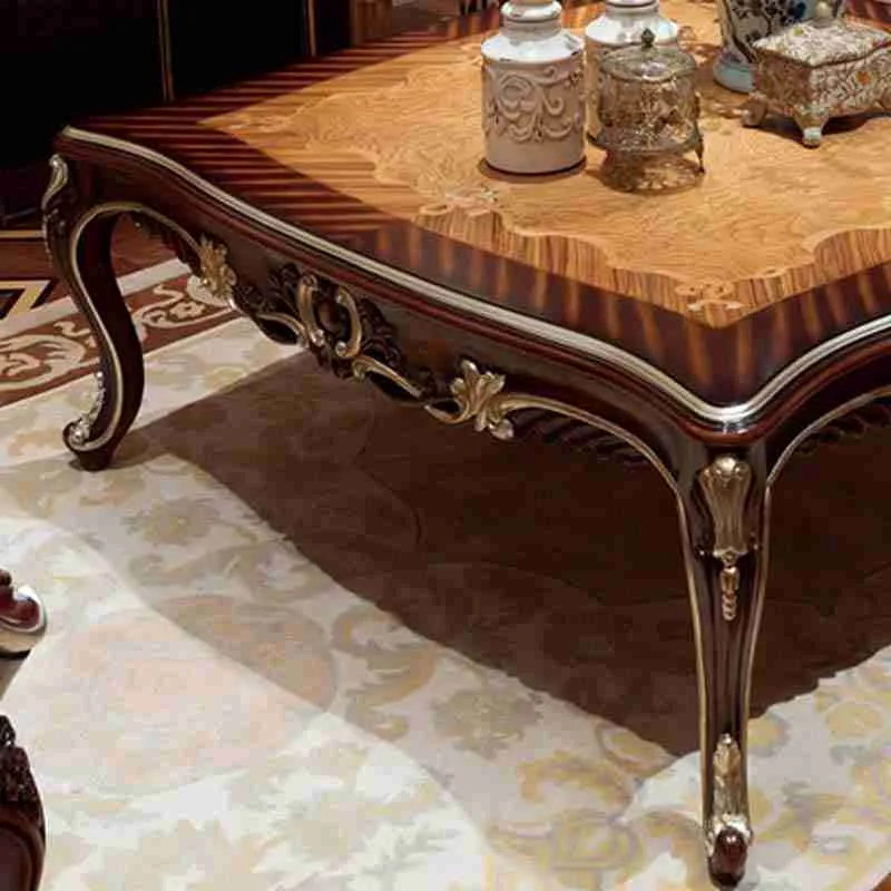 Luxury square coffee table with wood detail view – Coffee Tables design