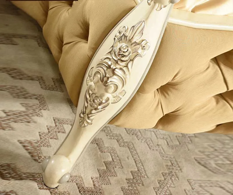 Architectural Hand-Carved Rococo Bed craftsmanship close-up – Beds design
