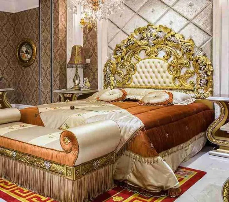 Luxury upholstered queen bed