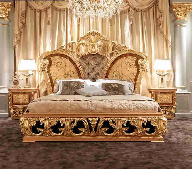 Luxury upholstered queen bed frame