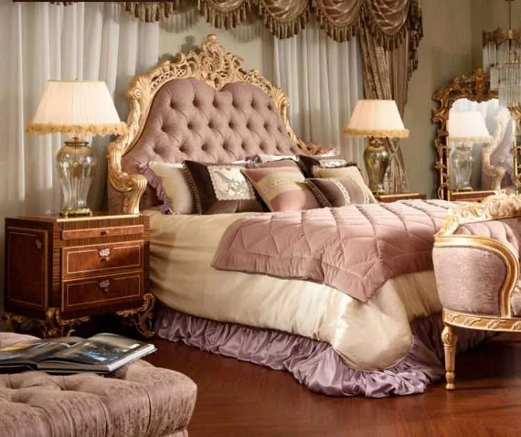 Pink Fabric Custom Queen Bed: Luxury for Spacious Bedrooms - Image 4