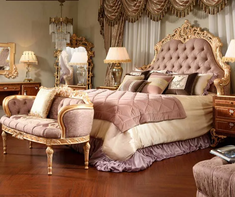 Pink Fabric Custom Queen Bed: Luxury for Spacious Bedrooms