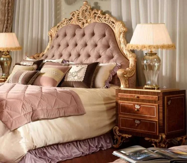 Pink Fabric Custom Queen Bed: Luxury for Spacious Bedrooms - Image 3