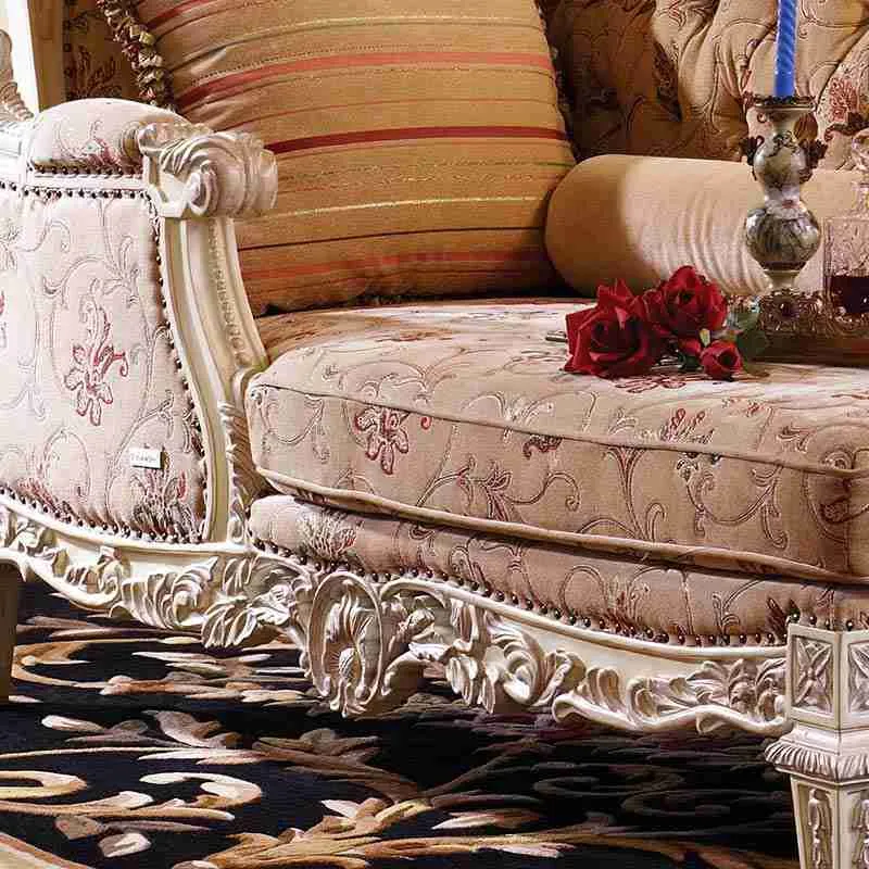 Baroque-Style Carved Chaise Longue material texture – Accent Chairs design