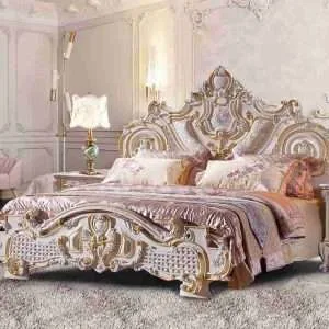 Carved Wood King Bed Frame | Invest in Timeless Elegance