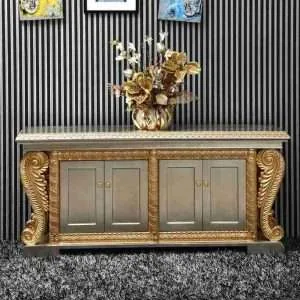 Luxury wood console table with storage