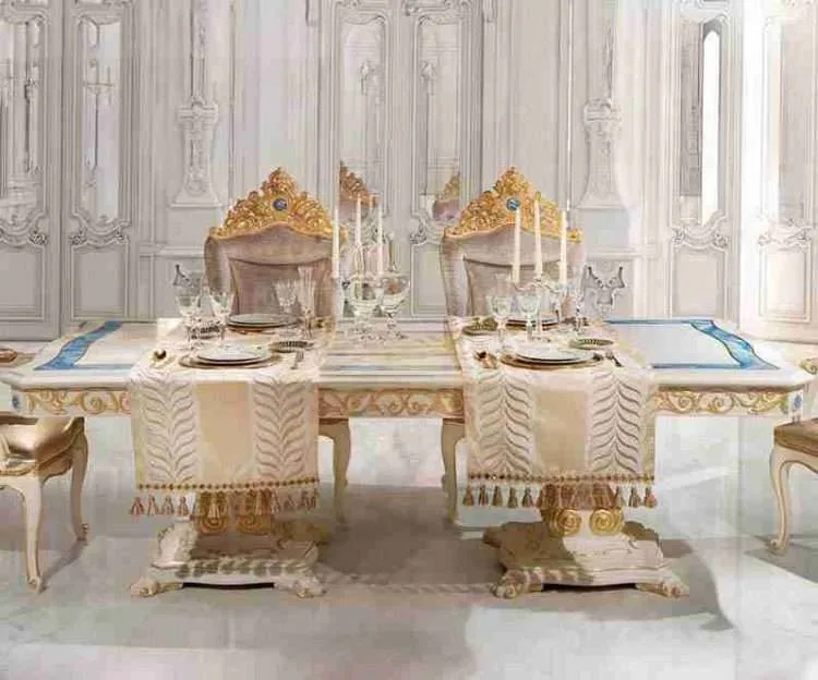 Classic Solid Wood Dining Table Set for 8 - Minimalist Elegance