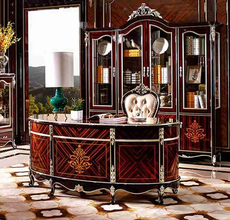 Rococo Mahogany Executive Office Suite detail view – Office Space design for Executive Office