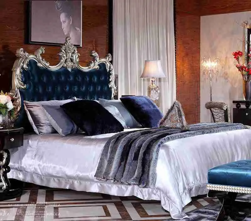 Luxury wood queen bed frame