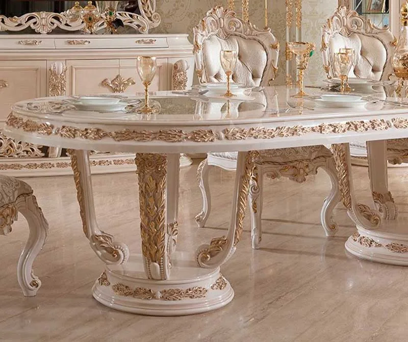 Discover Our Elegant Classic Oval Dining Table Set material texture – Dining tables design