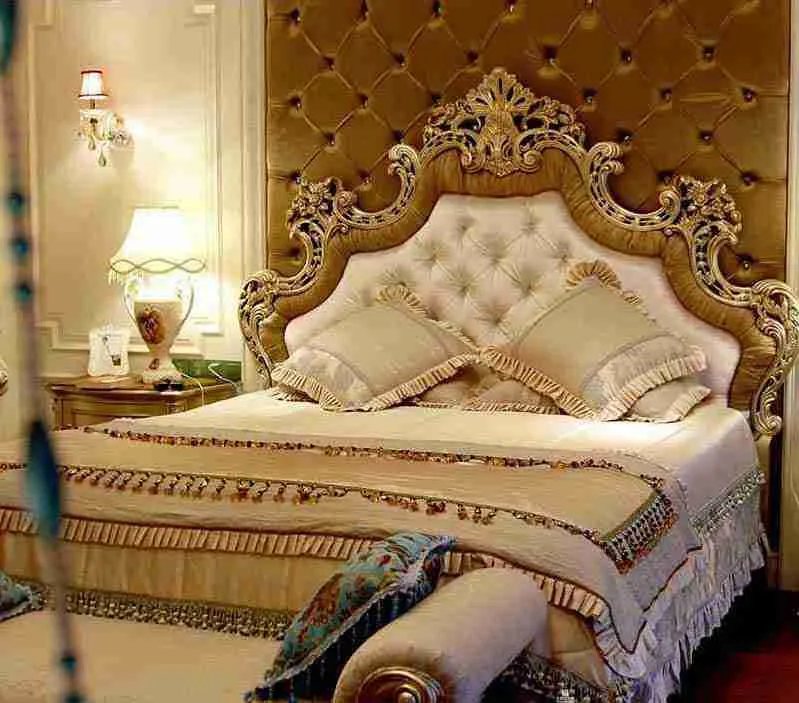 Luxury wooden queen bed for home