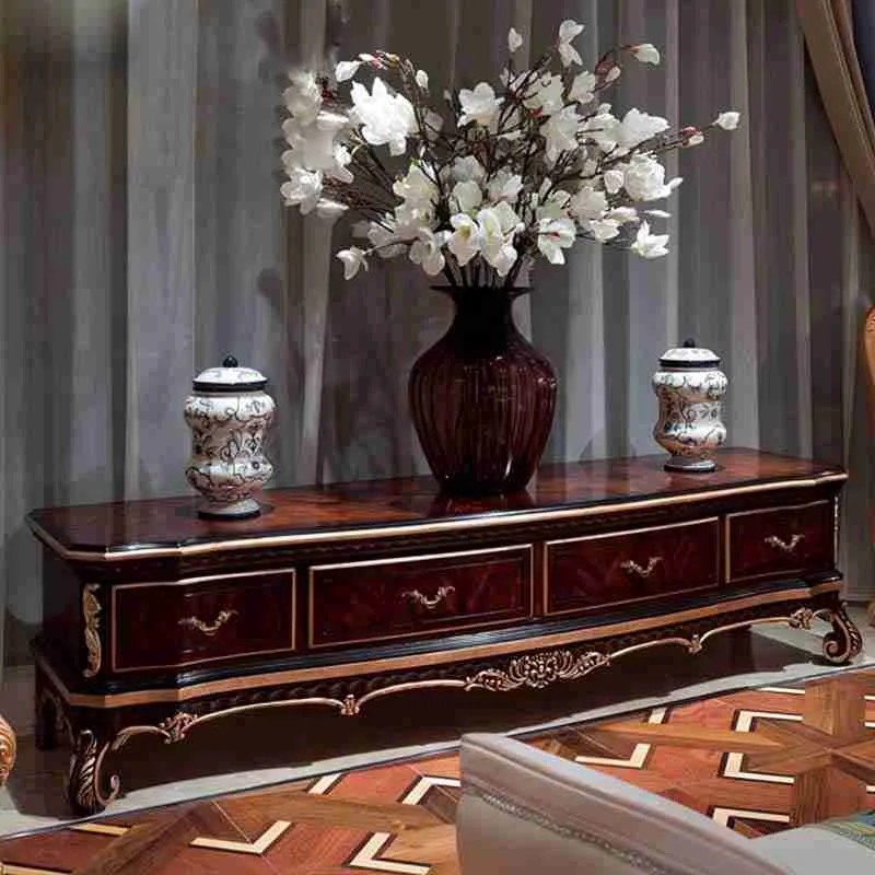 Luxury wooden tv cabinet with 4 drawer