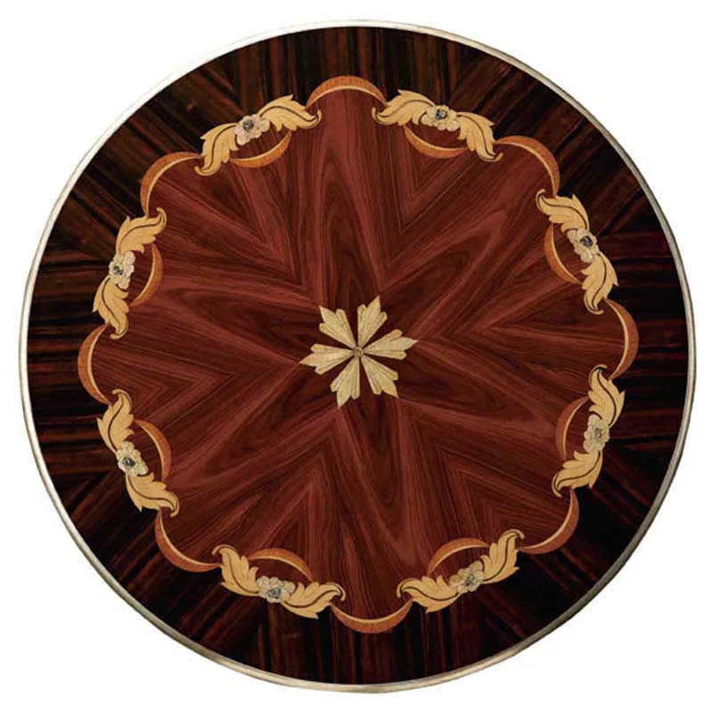 Neoclassical Mahogany Dining Table | Sunburst Marquetry & Silver Leaf material texture – Dining tables design