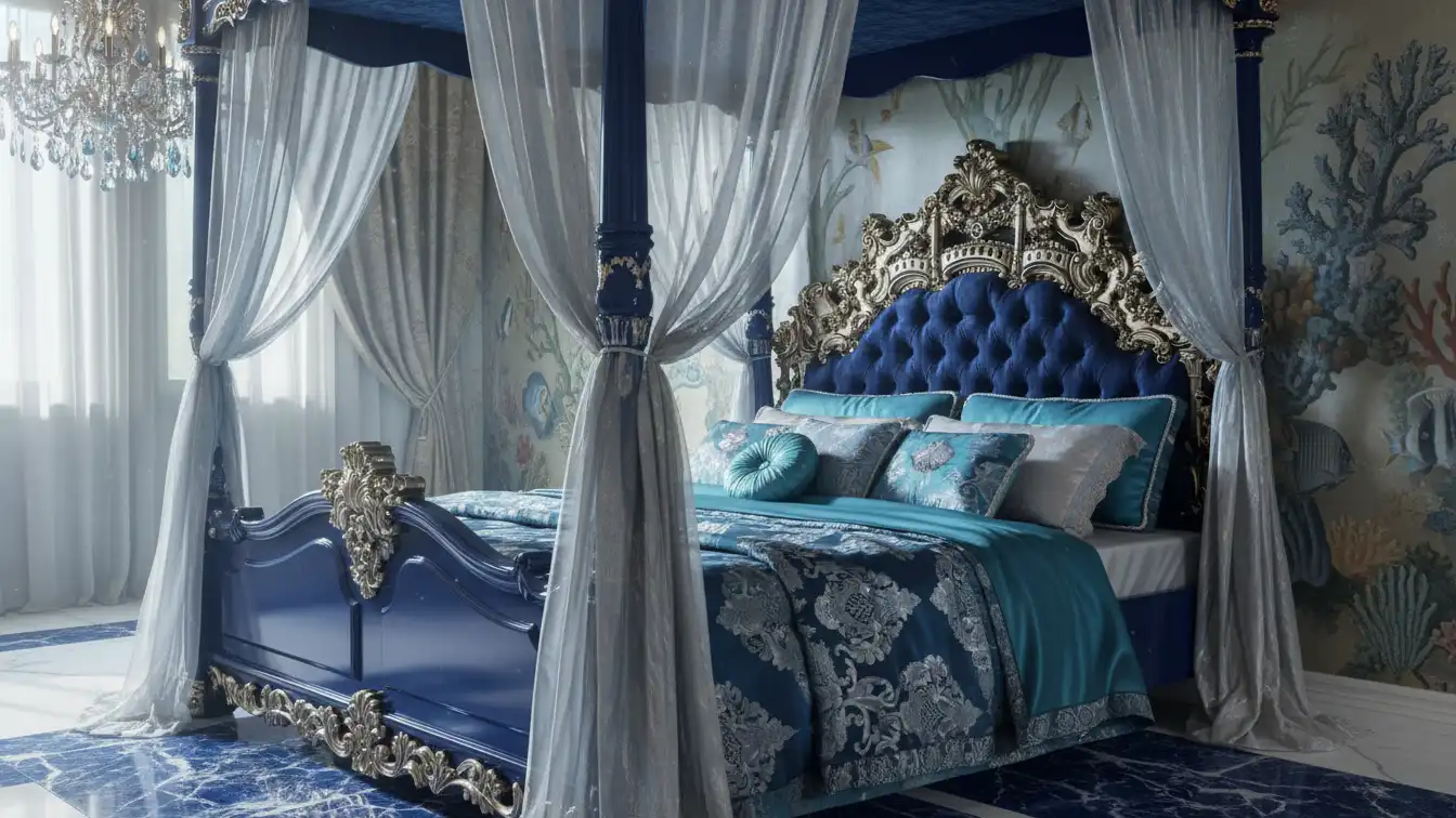 Hand-Carved Gilded Rococo Bed 7 Hand-Carved Gilded Rococo Bed - Image 7