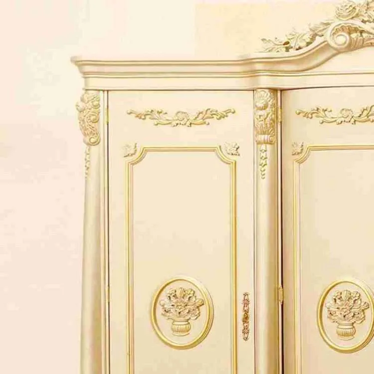 Elegant Vintage 4-Door Wardrobe Closets for Your Home - Image 4