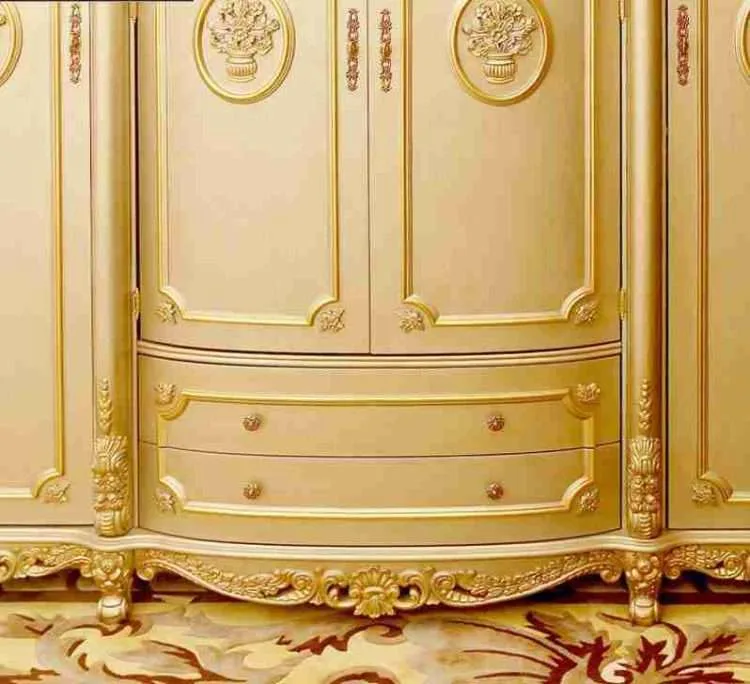 Elegant Vintage 4-Door Wardrobe Closets for Your Home - Image 3