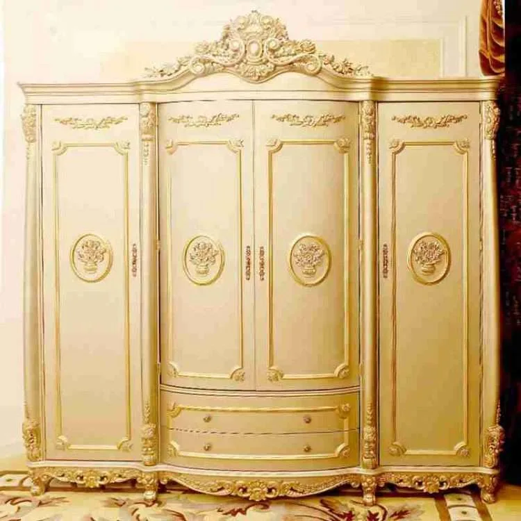 Elegant Vintage 4-Door Wardrobe Closets for Your Home