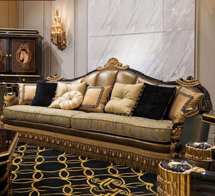 Luxury custom classic leather chesterfield sofa for home furniture