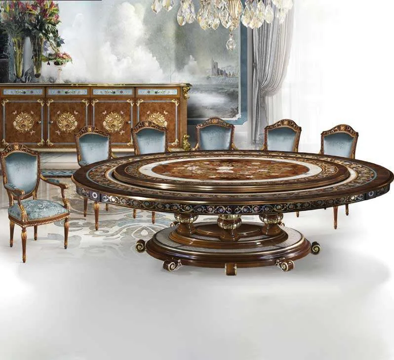 Custom 12-Person Round Dining Table | Transform Your Space craftsmanship close-up – Dining tables design