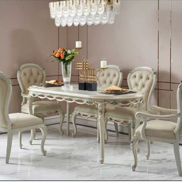 Oval Vintage French Dining Table for 6