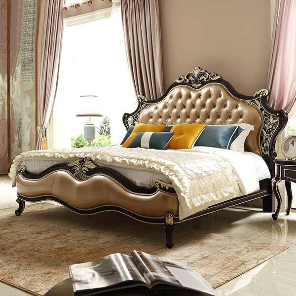 King Leather Bed Frame with Headboard