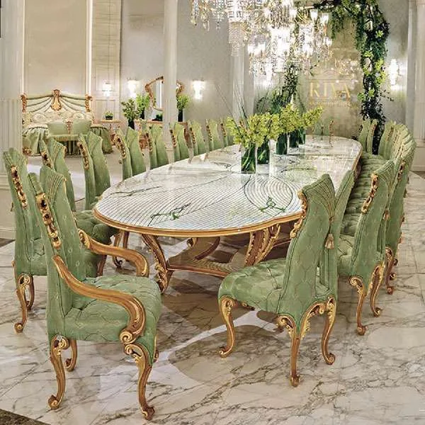Extra Large Hand-Carved Dining Table for 20: Perfect for Gatherings