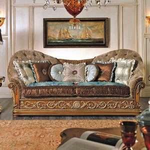 Luxury custom antique wood carved sofa for living room furniture