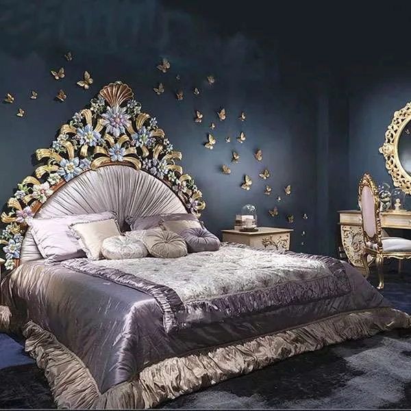 Luxury Royal Wood Princess Bed Frame material texture – Beds design