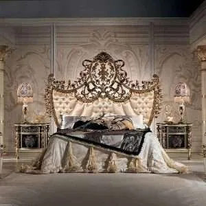 Custom luxury Classic European style bed frame for home furniture
