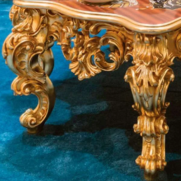 Custom luxury carved wood coffee table - Image 2